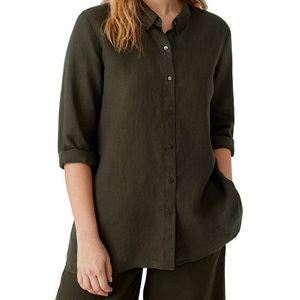 Eileen Fisher classic collar linen shirt